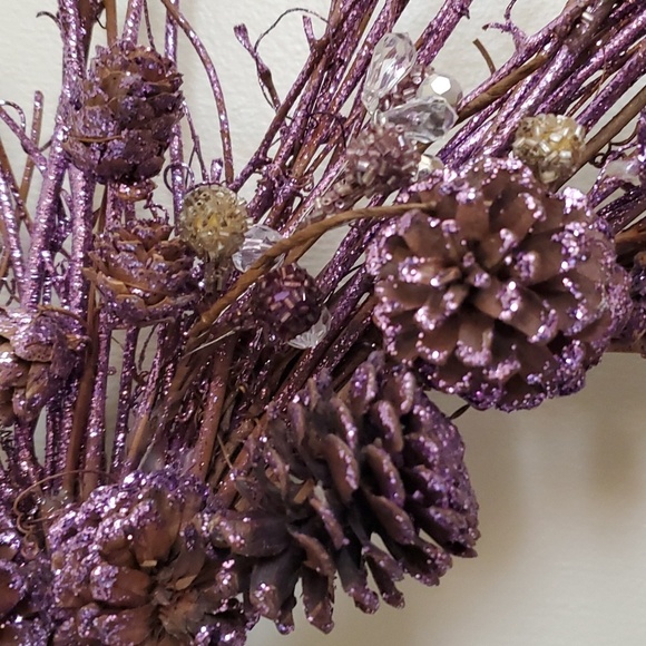 18" Purple Grape Vine Glitter Wreath Great Christmas Easter Or Just Love Purple - Picture 3 of 7